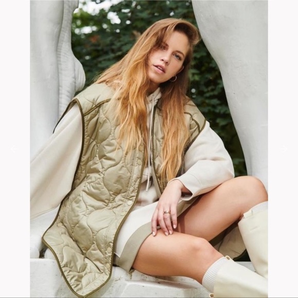 H&M Conscious Collection Taupe Oversized sweatshirt long Hoodie Dress - Picture 6 of 16